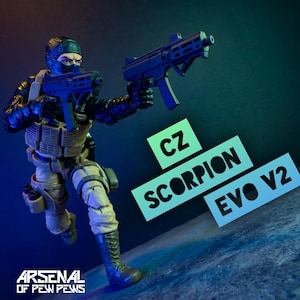 CZ Scorpion Evo V2 [Set of x2] Actionfigur Zubehör - Waage 6 ”1/12 3D Resin Printed Actionfigur Zubehör