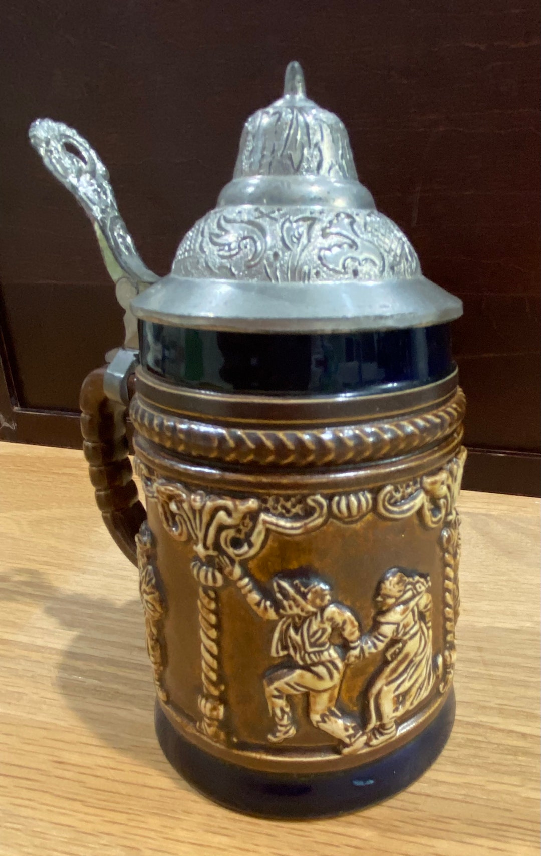 Vintage DBGM German Beer Stein Pewter Lid 8 Fluid Ounces. Etsy