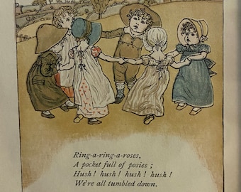 ケイト・グリーナウェイ「Ring a Ring o Roses」額入りイラスト、1881