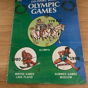 Vintage- coloring book -  1979 Olympic Games- History & Records -  Large Coloring Book, 1979- coloring book for adults/kids / history