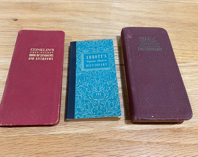 Vintage Hills English Latin Dictionary 1900, CONKLINS Book of Synonyms