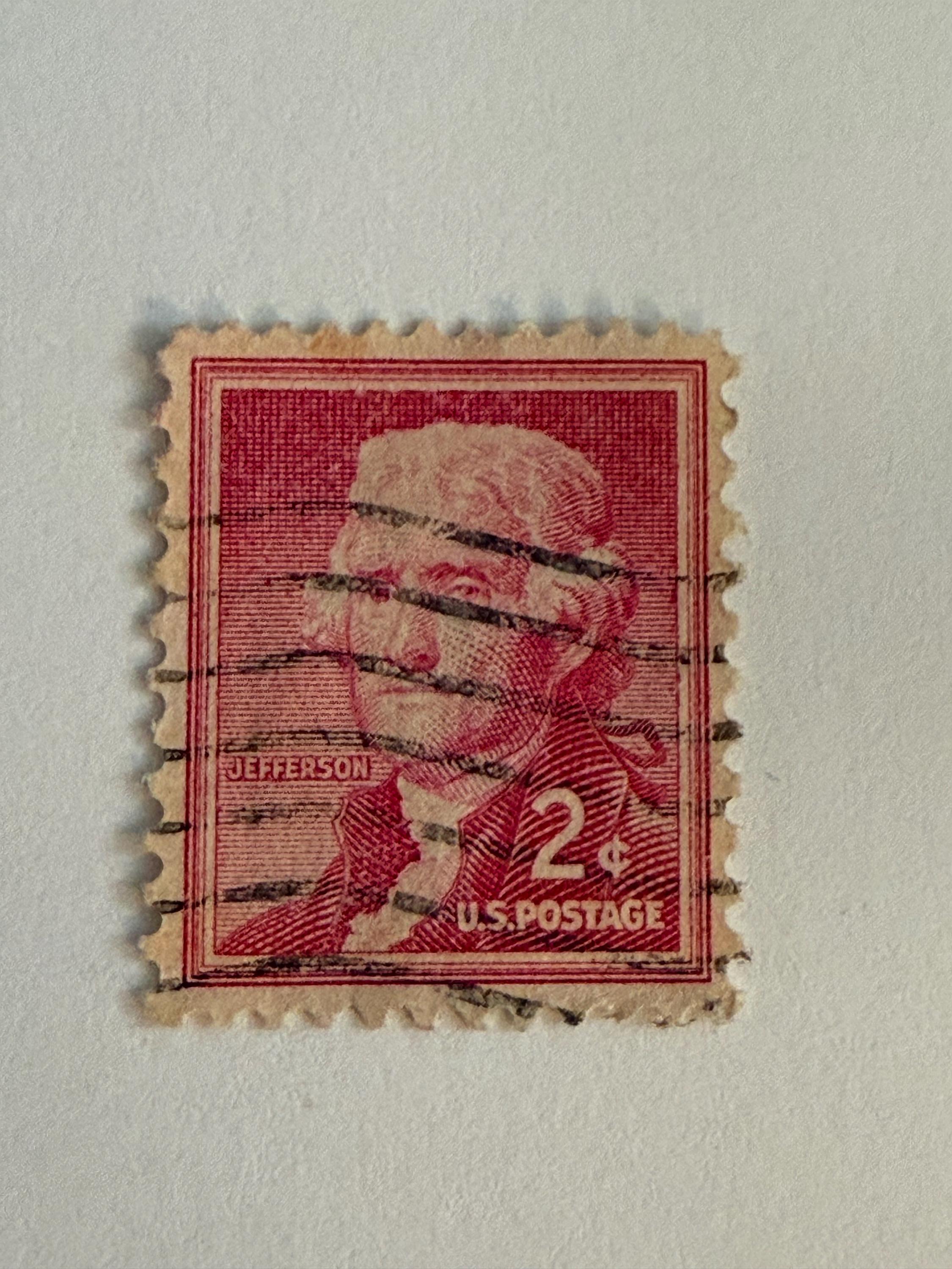 アメリカ　ジョージ・ワシントン2セント使用済切手　レッドリネン アメリカ ジョージ・ワシントン2セント使用済切手 レッドリネン 貴重品