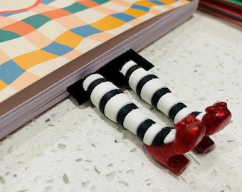 Wicked Witch - Wizard of Oz Bookmark- 3D red shoes- Great Gift idea!!