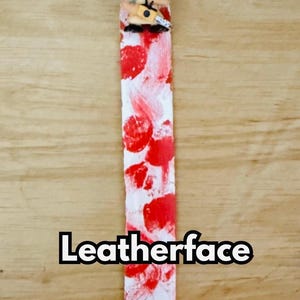 Marque-page horreur peint à la main - Chucky, Freddy Krueger, Jason Voorhees, Pennywise, Leatherface, oeuvre d'art de collection pour fans d'horreur Leatherface