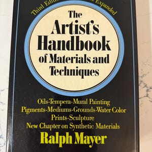 Vintage Art book, The Artist&#39;s Handbook of Materials and Techniques, by Ralph Mayer, 1976