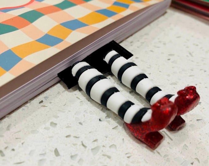 Wicked Witch - Wizard of Oz Bookmark- 3D red shoes- Great Gift idea!! ( 4 versions to choose from)