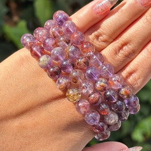 9mm Super 7 Bracelet Super 7 Jewerly Super Seven Bracelet Melody Stone Sacred Seven Stone Holiday Gift Birthday Gift for Her Energy Work