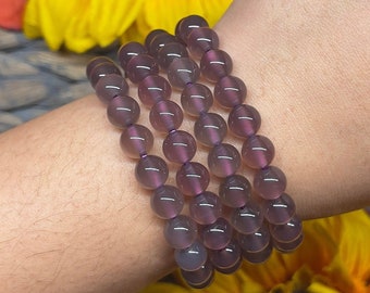 HIGH QUALITY Purple Chalcedony Bracelet 8mm Purple Chalcedony Jewelry Chalcedony Birthday Gift for Her BB52