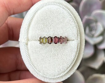 Tourmaline Ring ADJUSTABLE Ring Tourmaline Gemstone Tourmaline Ring Pink Tourmaline Ring Green Tourmaline Dainty Ring Stackable TR20