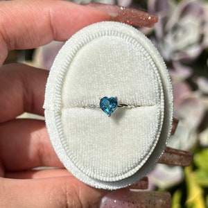 Blue Topaz Ring HIGH QUALITY Blue Topaz Jewelry Blue Crystal Ring for Heart Lover ADJUSTABLE