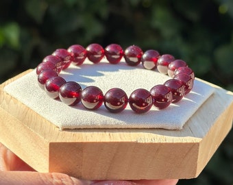 HIGH QUALITY Star Red Garnet Bracelet Red Garnet Jewelry Natural Garnet Bracelet for Her Red Crystal Red Birthday Gift