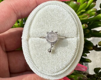 Lavendel maankwarts sierlijke ring LMQ ring LMQ sierlijke ring LMQ sieraden Lavendel maankwarts sieraden Brazilië gefacetteerde lavendelkwarts LMQR2
