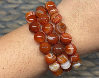 HIGH QUALITY Carnelian Bracelet Carnelian Beaded Jewelry Carnelian High Quality Carnelian Bracelet Holiday Gift for Her 10mm Carnelian