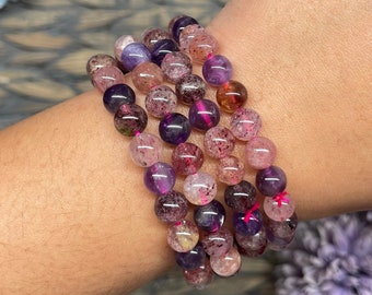 7mm Super 7 Bracelet Super 7 Jewerly Super Seven Bracelet Melody Stone Sacred Seven Stone Holiday Gift Birthday Gift for Her