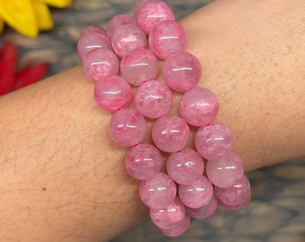 Rhodonite Bracelet 10mm High Quality Rhodonite Bracelet Heart Chakra Gemmy Rhodonite Bracelet Gem Rhodonite Holiday Gift for Her BB55