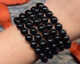 Black Tourmaline Bracelet Black Tourmaline Jewelry Protective Bracelet Grounding Bracelet Holiday Gift Birthday Gift for Her BB2