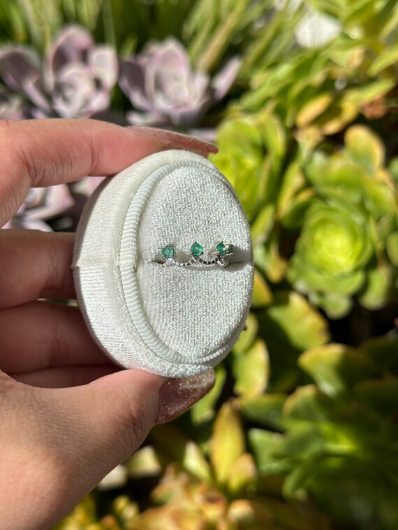 Emerald Ring Emerald Ring Green Stackable ADJUSTA… - image 5