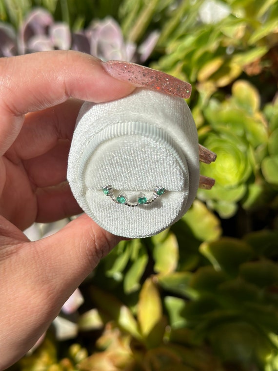 Emerald Ring Emerald Ring Green Stackable ADJUSTA… - image 6