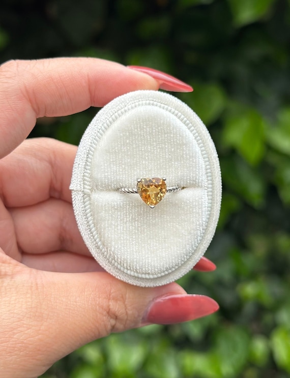 Citrine Ring Citrine Heart Cut Citrine Ring Dainty