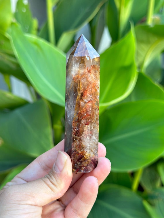 Golden Healer Tower HIGH QUALITY Golden Healer Tower for Home Decor Crystal Tower Hematoid Quartz Tower Birthday Gift for Her GHQT3