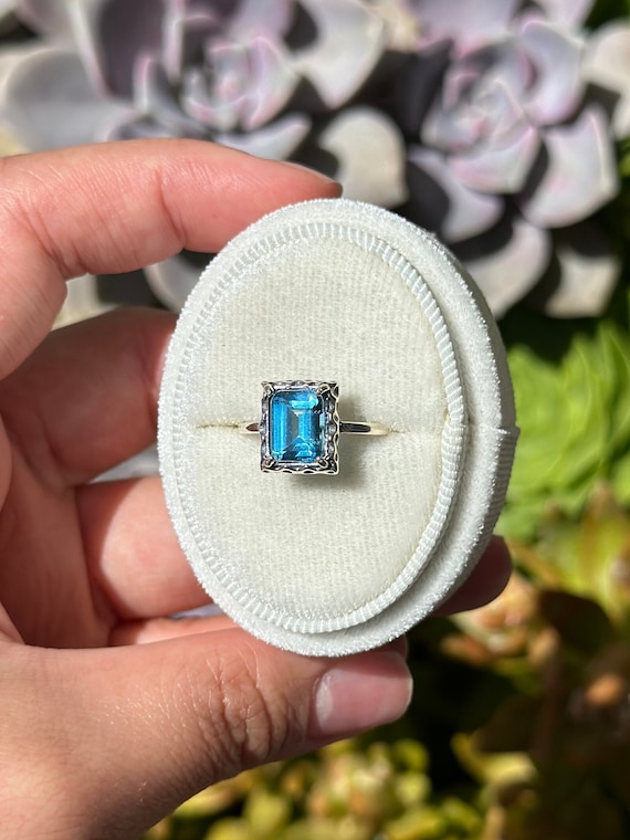 Blue Topaz Ring HIGH QUALITY Blue Topaz Jewelry B… - image 3