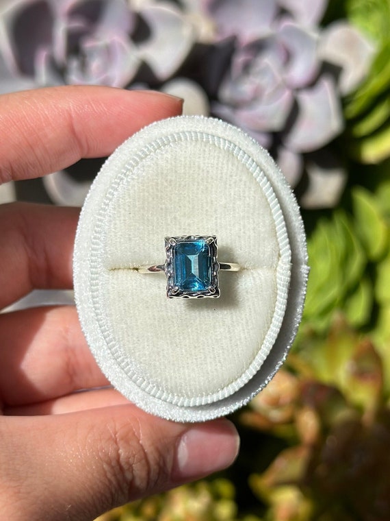 Blue Topaz Ring HIGH QUALITY Blue Topaz Jewelry B… - image 1