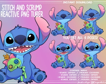 Stitch and Scrump | 2D Reactive PNG Tuber | Twitch Streaming | Discord | Ready to Use