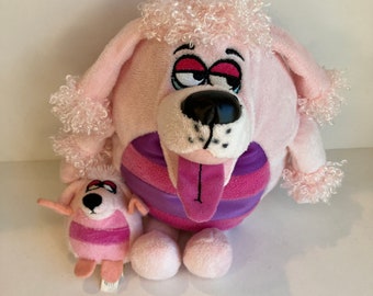 Kookoo Kennel 10” Barking plush with mini puppy dog - Pink Poodle Stuffed Animal pal 2011