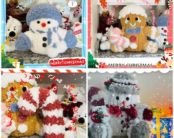 Christmas Bundle Plushie Patterns/ Tutorials | Finger Knit Chunky Christmas Plushies | Bundle and Save | Begginer Friendly Patterns
