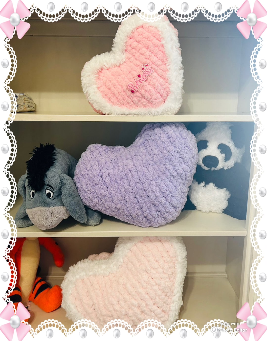 Chunky Knit Heart Pillow Finger Knit Video Tutorial Hand Crochet