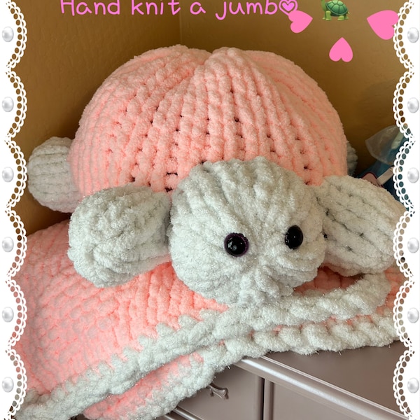 Hand Knit Chunky Turtle | Hand Knit Giant Plushie Turtle | Youtube Tutorial Video | Easy to Follow Along Full Tutorial