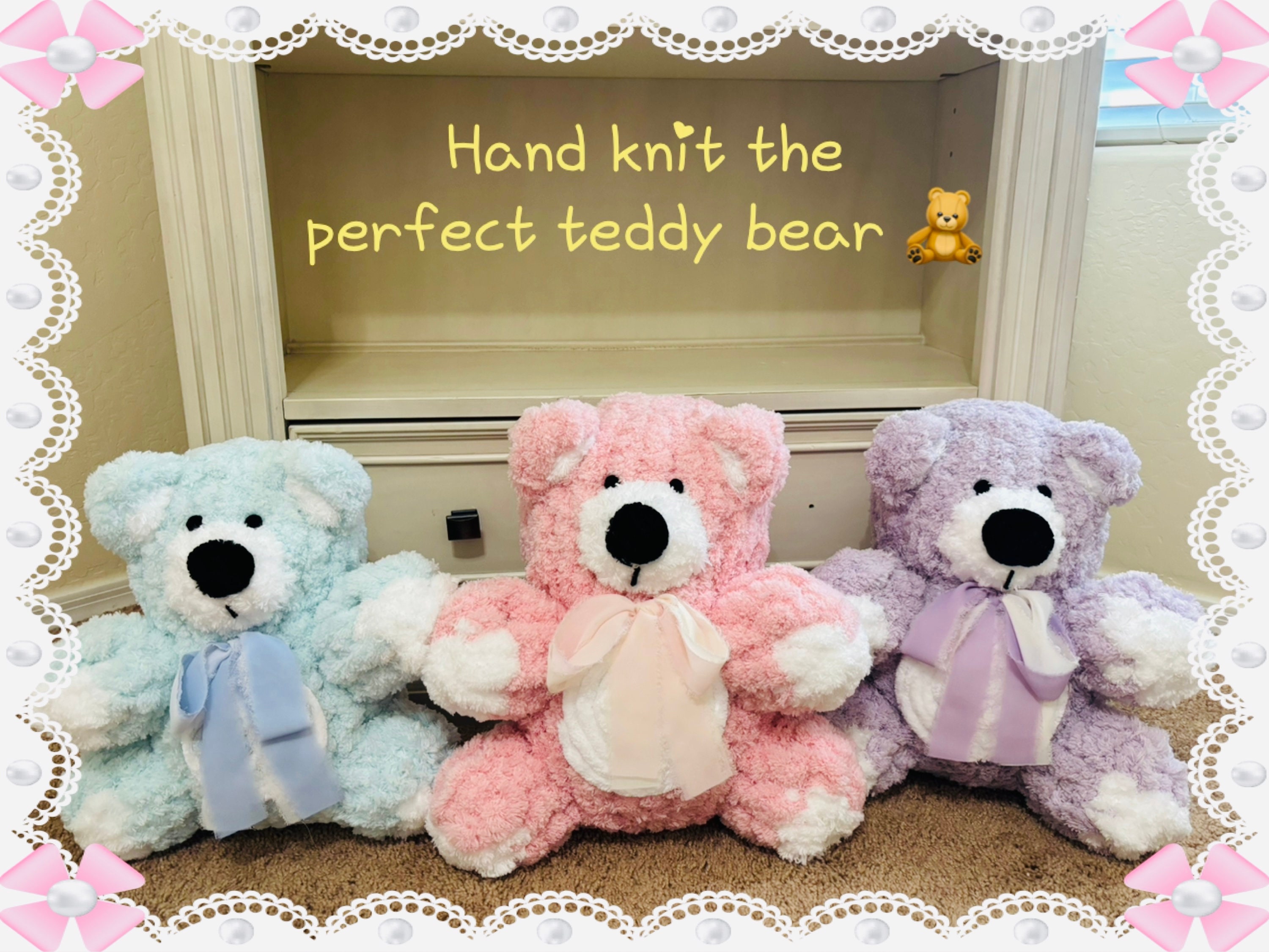 Hand Knit Teddy Bear - Etsy Hand Knit Teddy Bear - Etsy