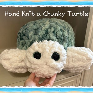 Met de hand gebreid een dikke schildpad | Schildpadknuffel | Vingergebreid knuffelpatroon | Youtube-videotutorial met geschreven patroon