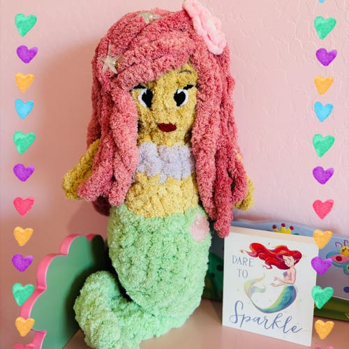 Chunky Hand Knit a Mermaid | Ariel Plushie Pattern | Youtube