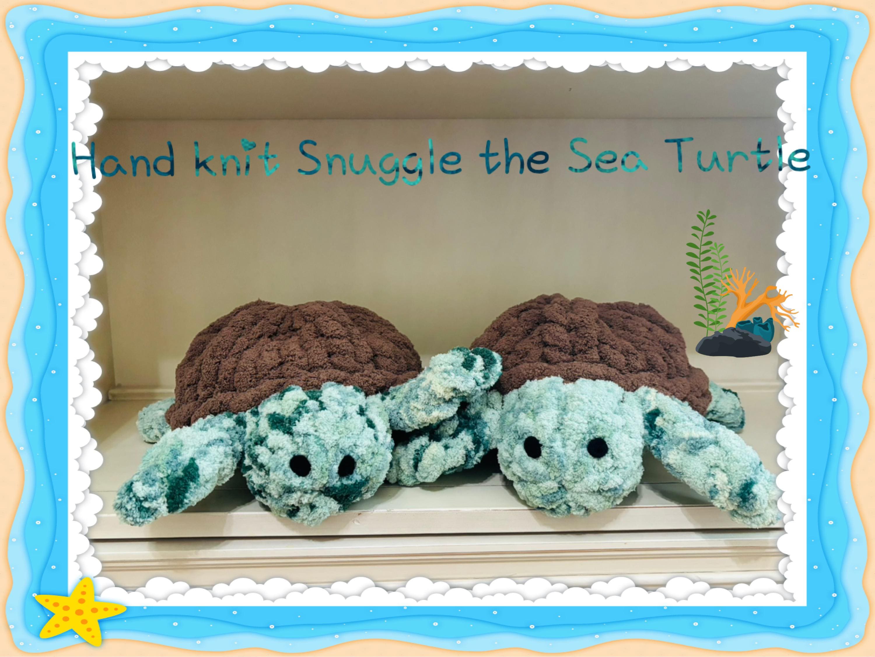 Chunky Hand Knit a Sea Turtle | Snuggle the Sea Turtle | Finger  
