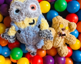 Hand Knit a Chunky Yellow Plush | Tutorial for small teddy bear | Combo plushies