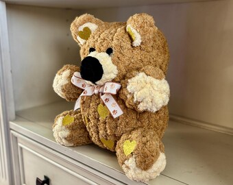 Hand Knit a Classic Teddy Bear | Chunky Knit Stuffed Animal | Hand