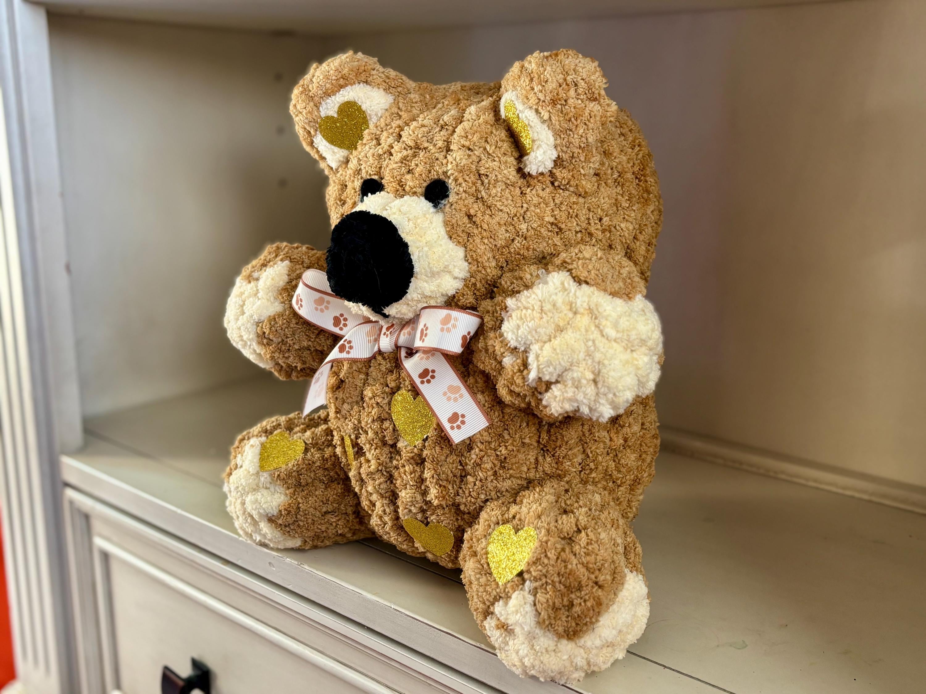 Hand Knit a Classic Teddy Bear | Chunky Knit Stuffed Animal | Hand