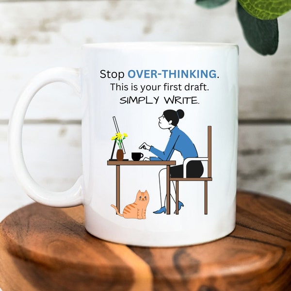 Writer's mug, Author's coffee cup, Writing Inspiration, Literary Gift, Creative Writing, Book Lover's Mug, Gift for Writer, Coffee & Writing