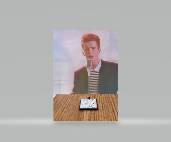 Rick Roll Meme QR Code Prank Rick Astley QR Code Keychain 