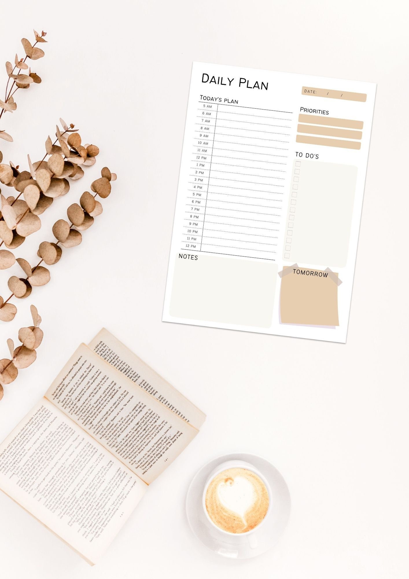 Daily Desk Planner Printable Size A4 Daily Planner - Etsy