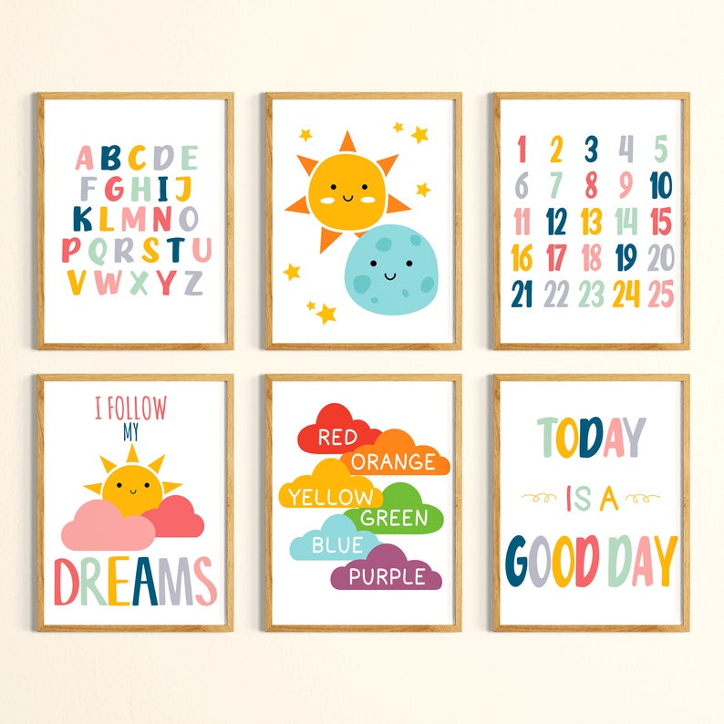 25 Printable Educational Wall Art Posters for Kids Montessori Etsy