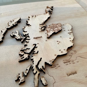 Carte découpée au laser sur le whisky écossais