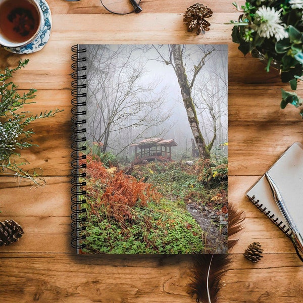 Misty Crossing Journal - Reflect On Your Journey with this Woodland Bridge Notebook