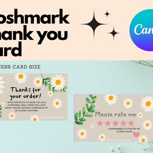 Poshmark Reseller Dankeschön Karte Visitenkarte Canva Printable Template