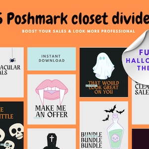 HALLOWEEN Poshmark Closet Signs, Editable Poshmark Banner & Closet Template, Ready to Post, Instant Download, Poshmark Template, jpeg