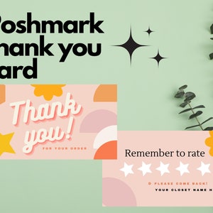 Poshmark Thank You Card Editable Template Business Card Size | Thank You Note Ideas For Etsy, Thank You For Your Purchase Customer Card