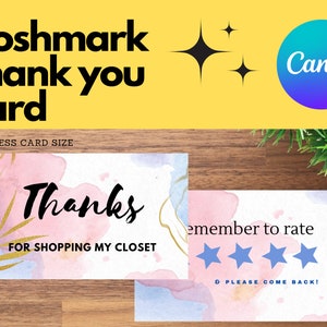 Poshmark Reseller Dankeschön Karte Visitenkarte Canva Printable Template