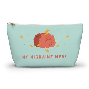 RX Migraine Prescription, Head pain, Headache, Medication, Pill Organizer,  Storage, Travel Pouch