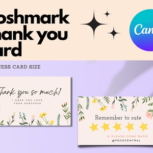 Poshmark Reseller Dankeschön Karte Visitenkarte Canva Printable Template